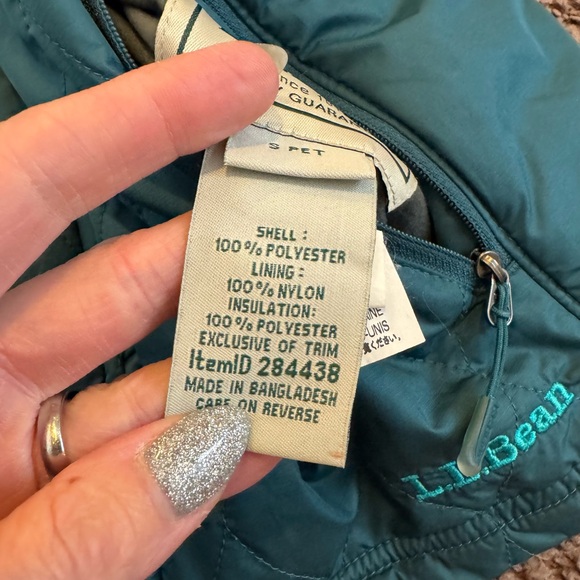 L.L. Bean Reversible Quilted Light Weight Vest Turquoise Teal S Petite - Picture 7 of 11